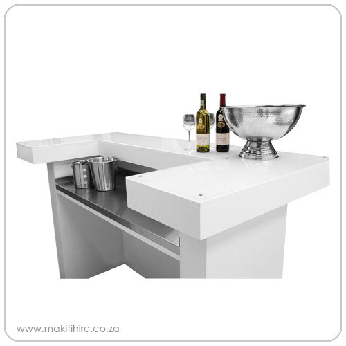 White Bar Unit for Hire Weddings and Events MAKITI Hire