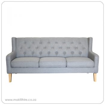 Grey Deep button three seater Couch