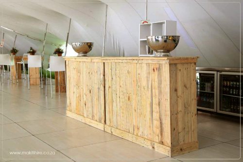 Pallet Wood Bar units next to each other