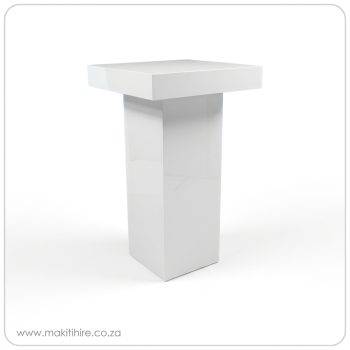 White Plinth Cocktail Table For Hire