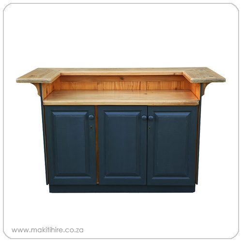 Charcoal Bar unit with Natural wooden top