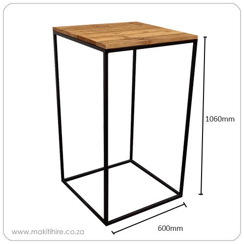 Black Metal Frame Cocktail table with Wooden top