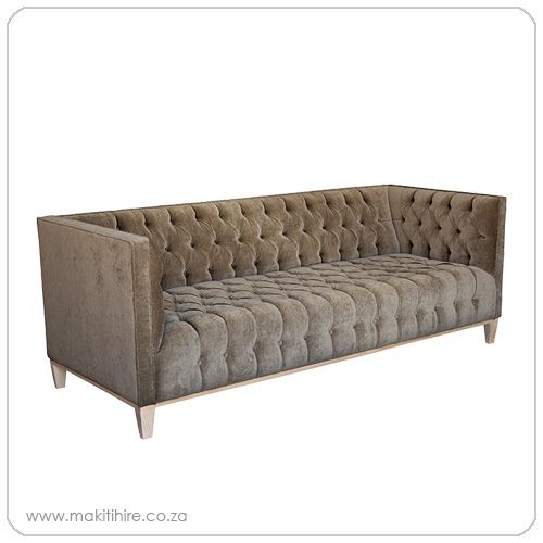 Deep Buttton Olive Green three seater couch