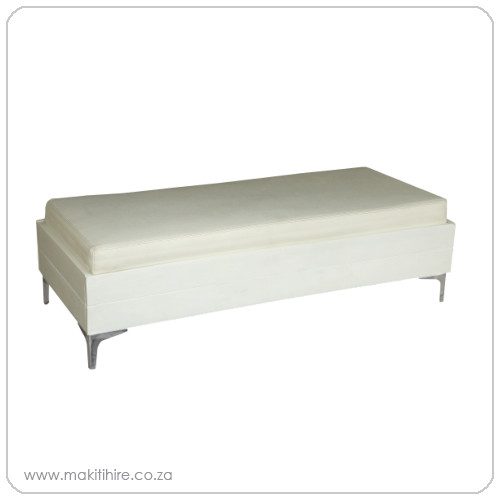 white wooden double ottoman