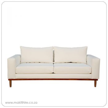 White Couch with Wooden Legs For Hire