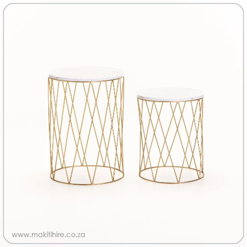 Gold and Marble Side Table for Hire
